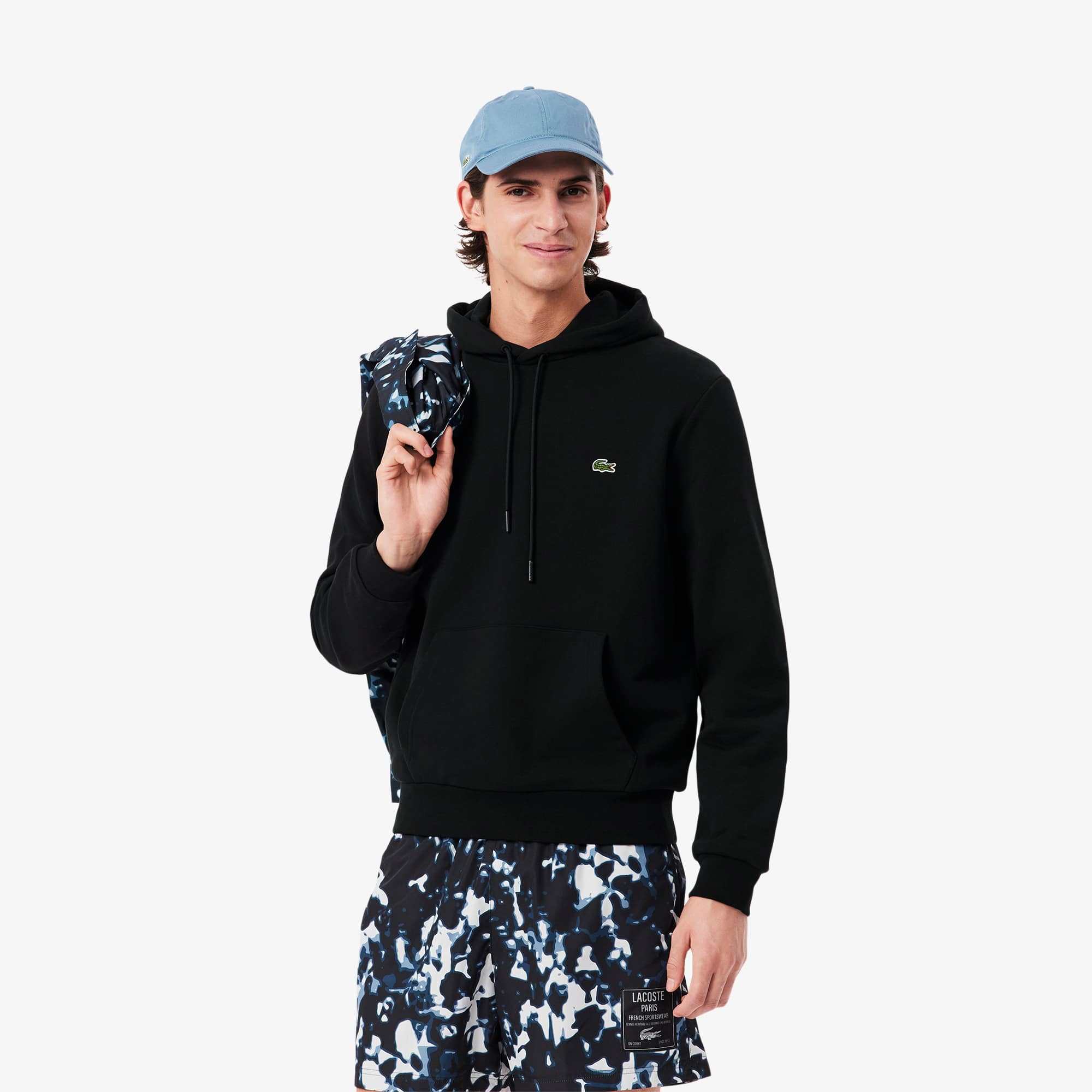 パーカー・フーディ LACOSTE Men Hoodies SH9839 31 Black Men's Cotton Fleece Hoodie - Sweaters & Sweatshirts - New In