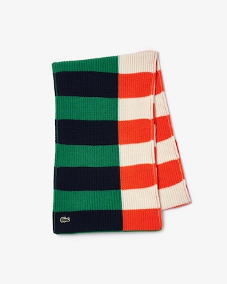 &Eacute;charpe &agrave; rayures contrast&eacute;es color-block en laine