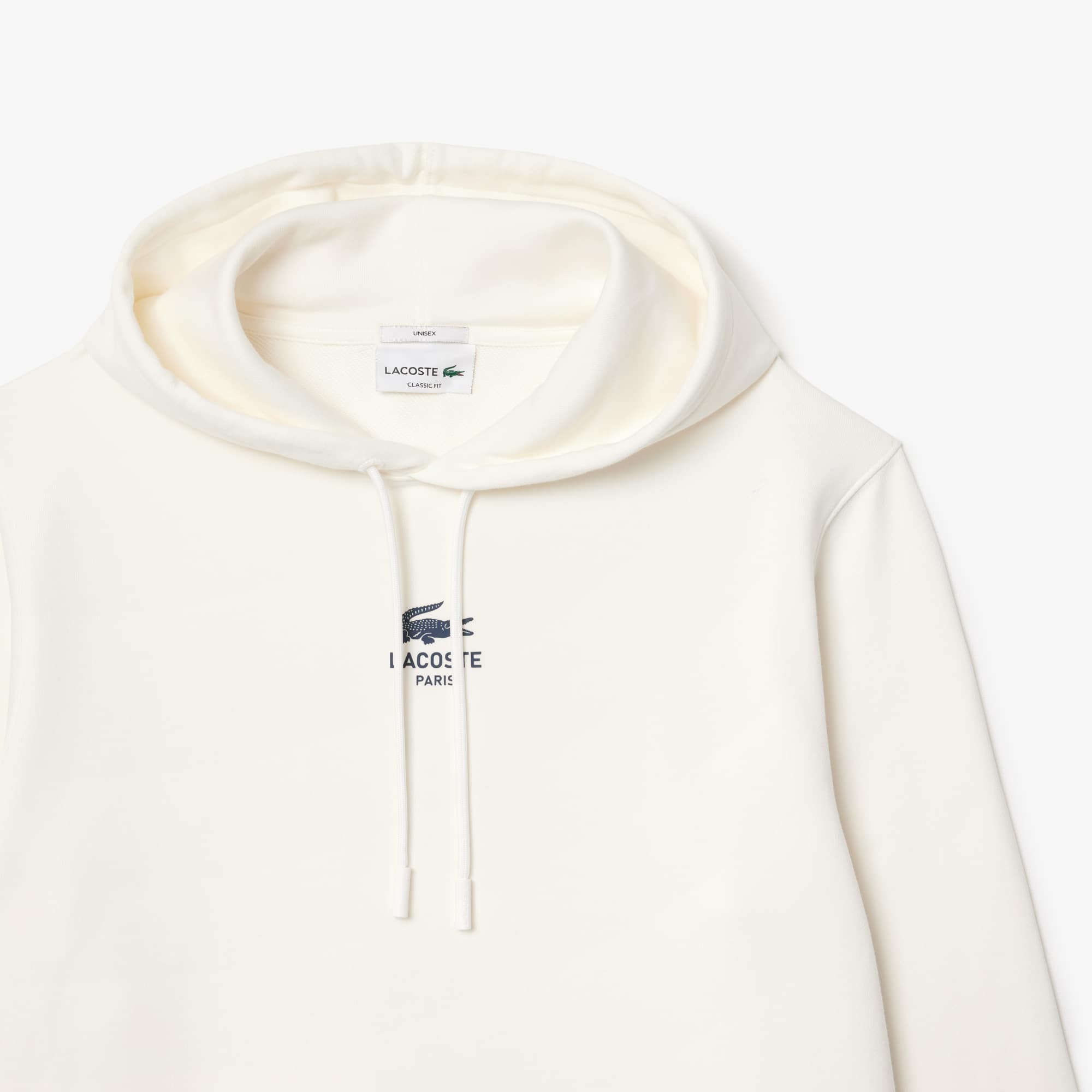 パーカー・フーディ LACOSTE Men Hoodies SH9905 I1K White Lacoste - Kangaroo Pocket Fleece Zipped Hoodie - White