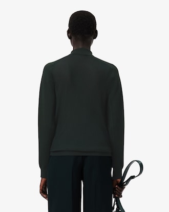 Runway Wool Blend Polo Collar Sweater