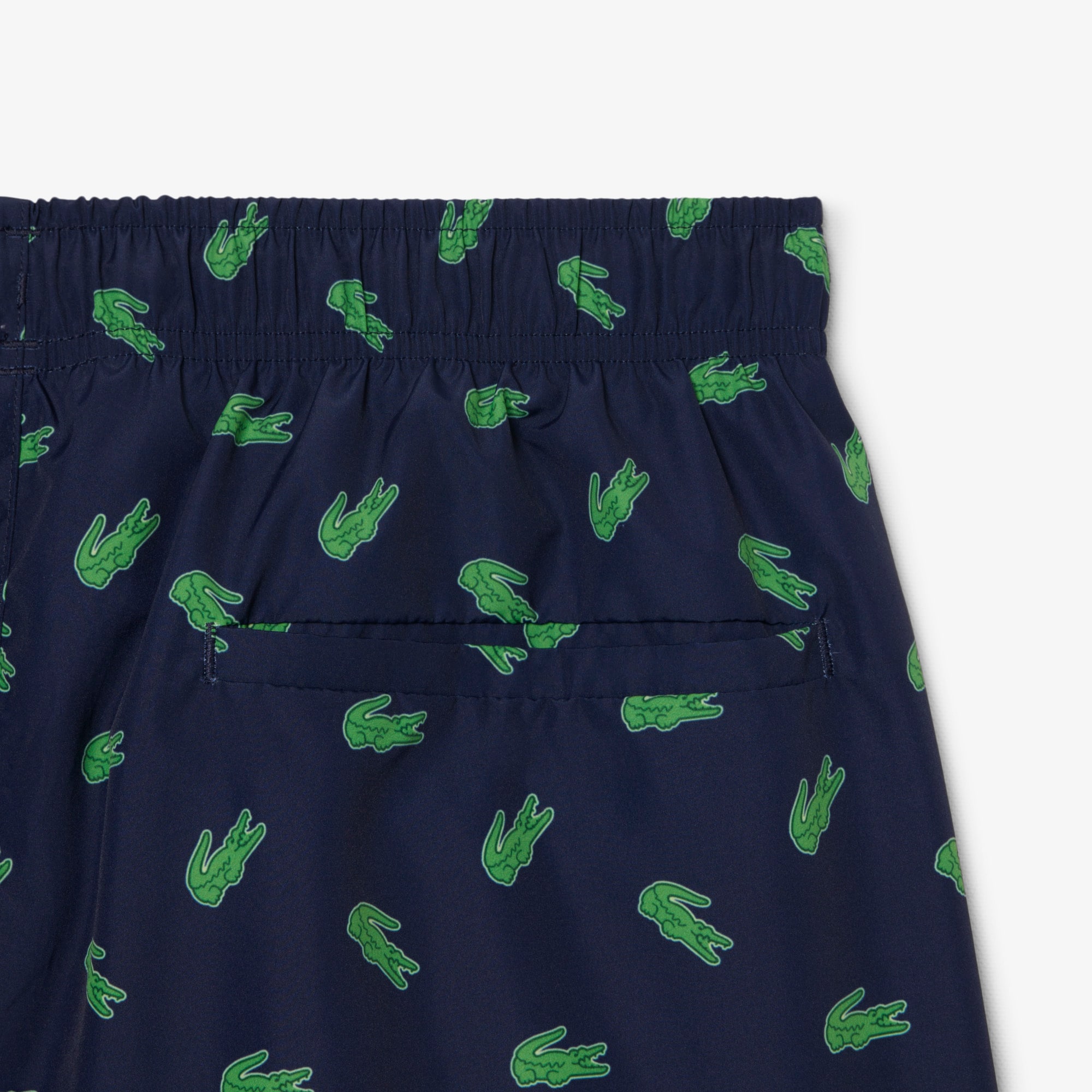 Mid Length Crocodile Print Swim Trunks