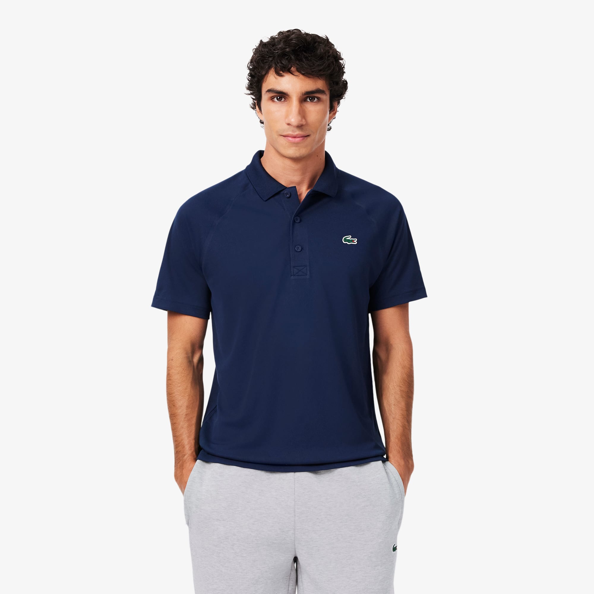 Lacoste Polo de Golf Regular Fit con Protección UV para Hombre Azul