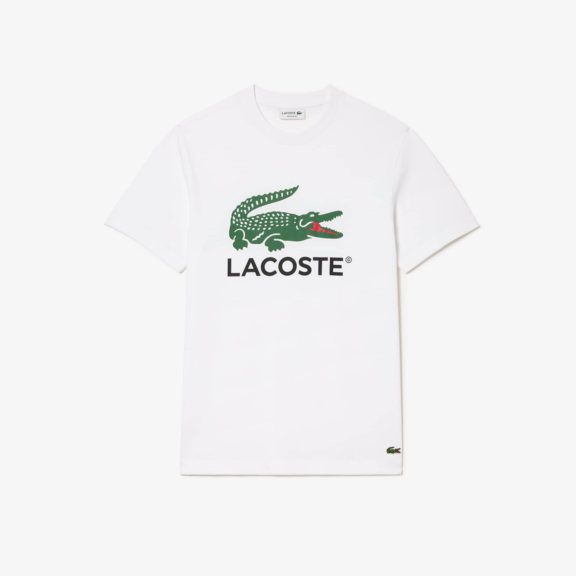LACOSTE プリントモチーフ Tシャツ 綿100% ラコステ LACOSTE ヘビーウェイトブランドネーム ラバープリント