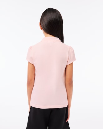 Kids' Scalloped Collar Mini Piqué Polo