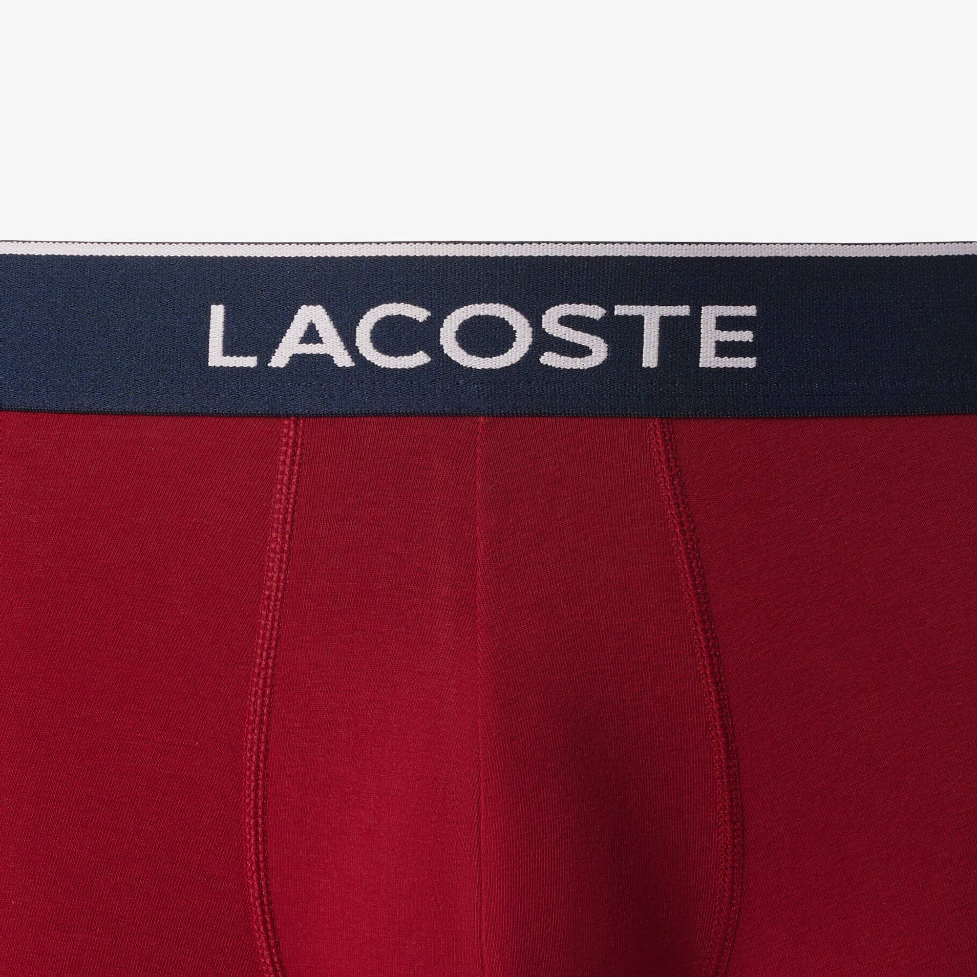 トランクス Lacoste Boxer Briefs Underwear 3-Pack 6H3420-NUA Men's 3-Pack Crocodile Waist Boxer Briefs - Underwear - New