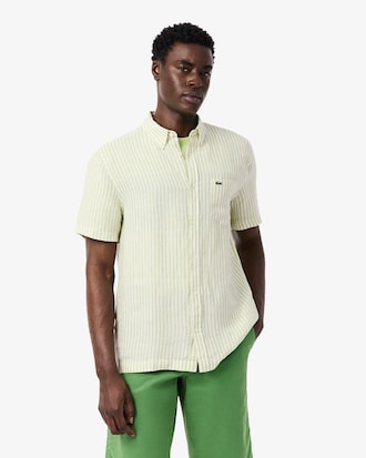 Men's Regular Fit Short Sleeve Linen Shirt