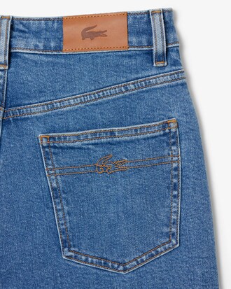Jeans De Mezclilla Corte Recto