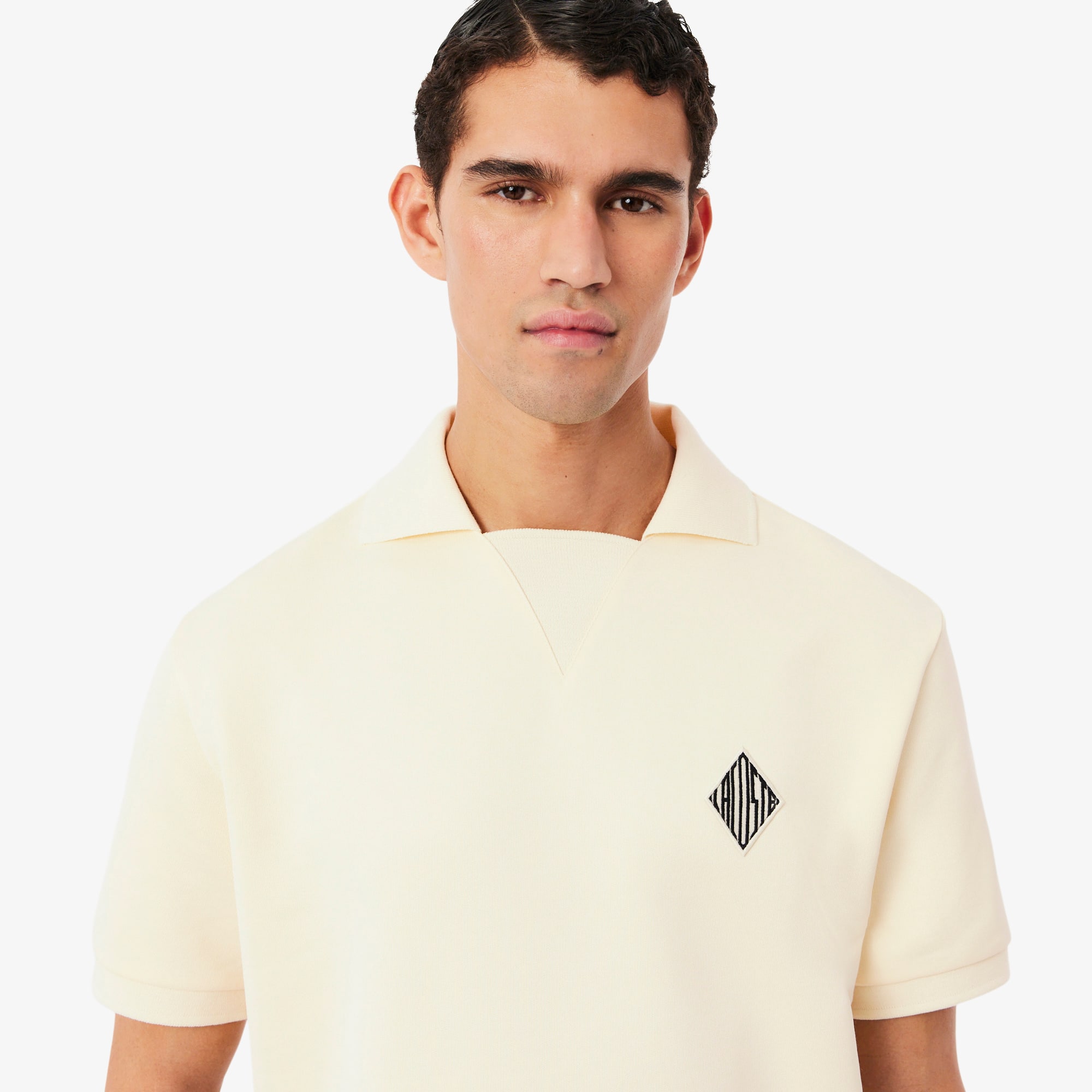 Loose Fit Badge Accent Fleece Polo