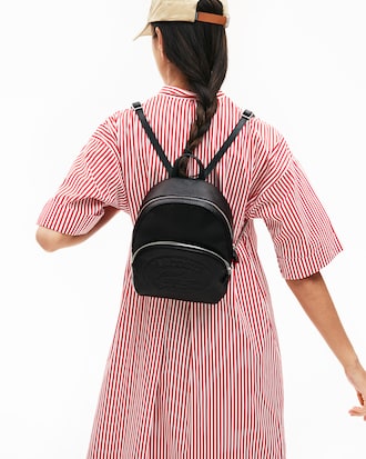 Mochila Croco Crew mini con logotipo en relieve en piel para mujer