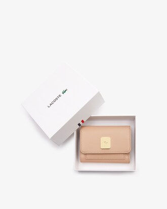 Cartera Amelia de piel lisa con tres pliegues y cierre a presi&oacute;n para mujer