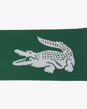 Men's Oversized Crocodile Rectangular Wool Scarf