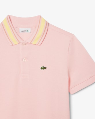 Kids' Stripe Collar Petit Piqué Polo