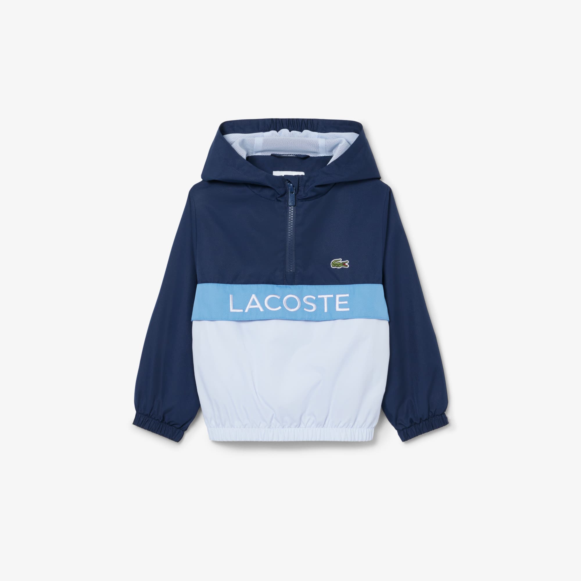 Lacoste Unisex Hooded Diamond Taffeta Windbreaker - 5 Years In Blue