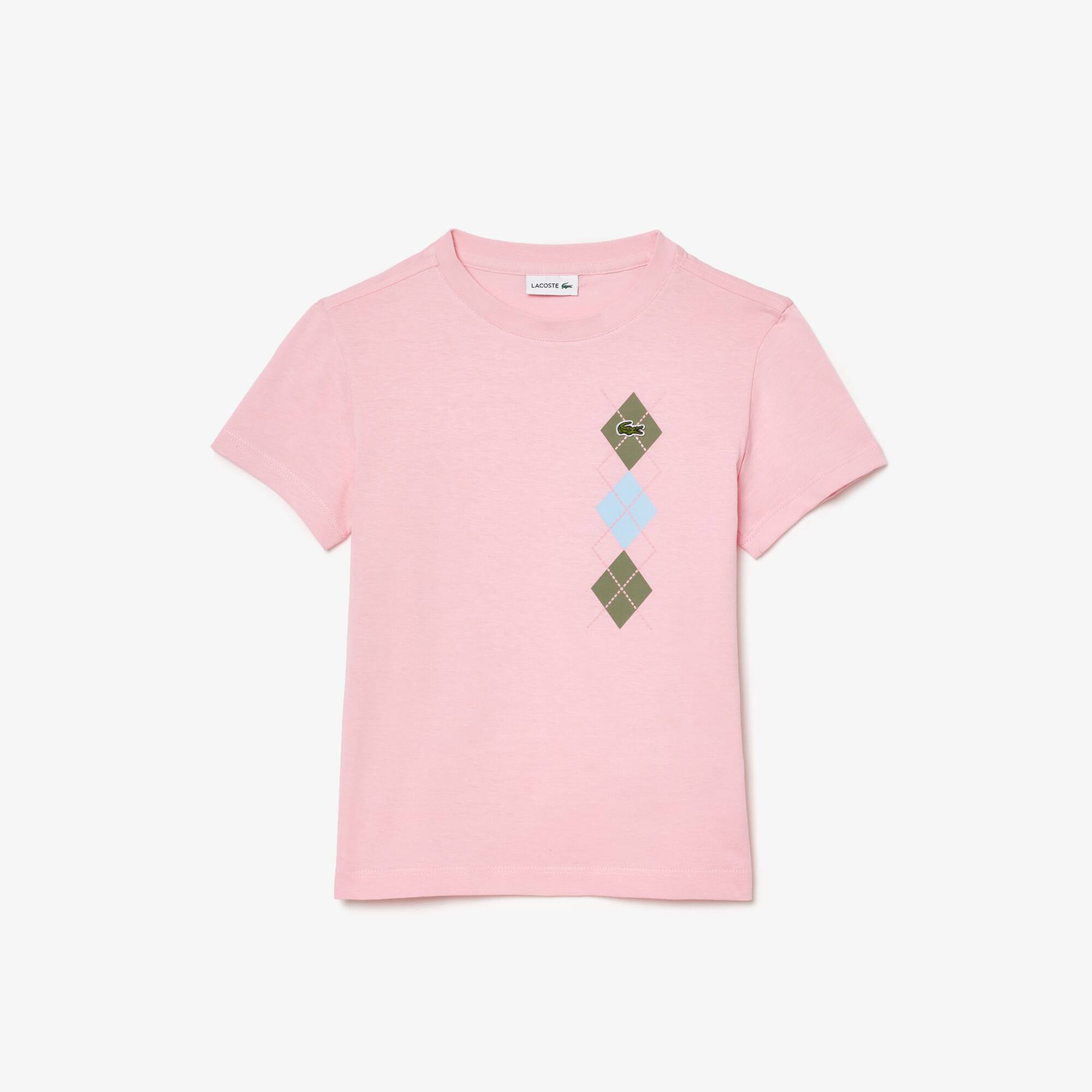 Kids' Argyle Print Cotton T-Shirt - T-Shirts & Tops - New In 2026
