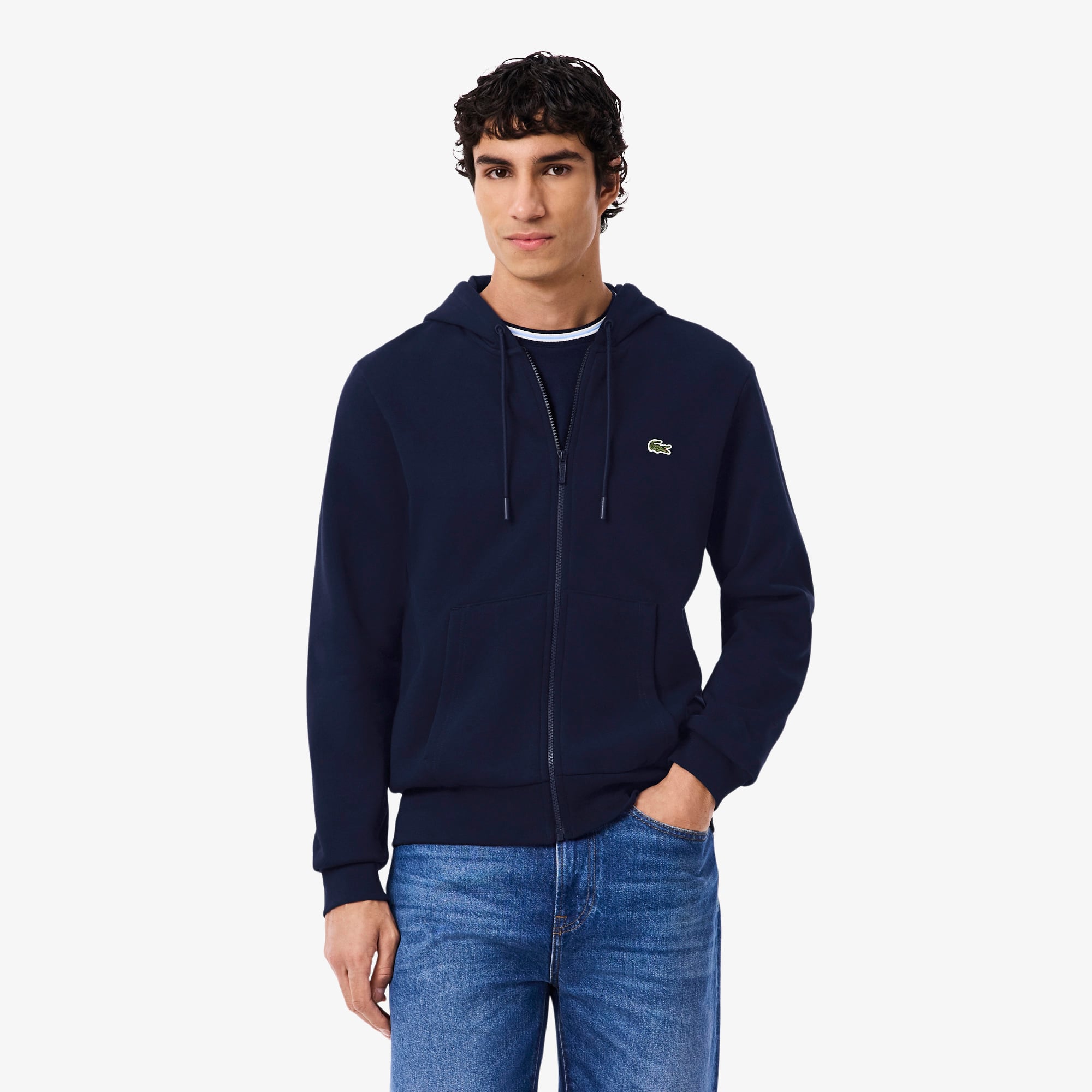 Organic Cotton Kangaroo Pocket Hoodie | Lacoste US | Men's Collection