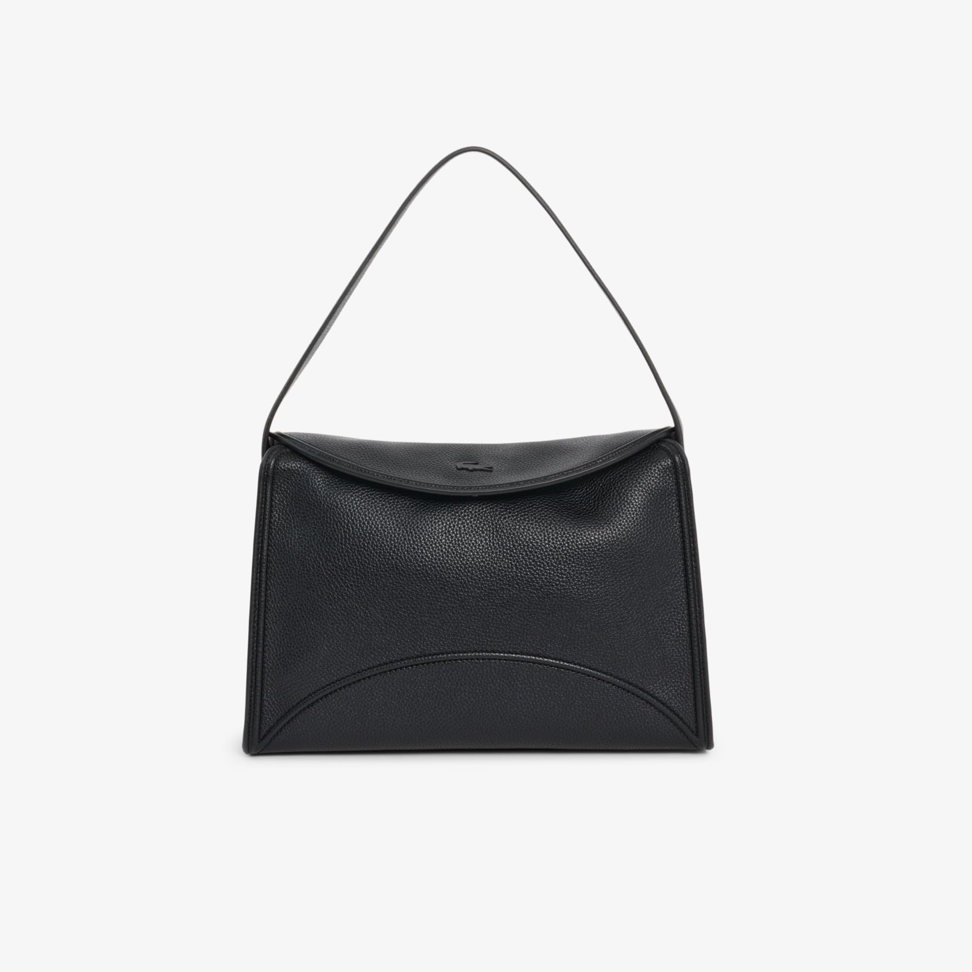 Lacoste Large Everyday Club Flap Close Shoulder Bag - One Size In Black