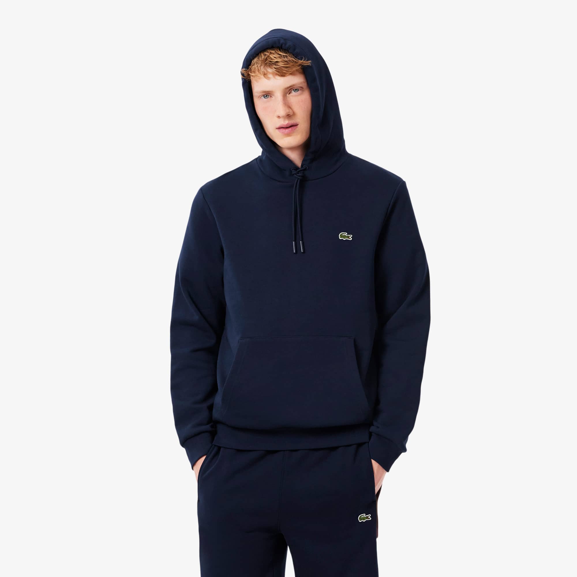Lacoste Men's Big Fit Hooded T-shirt - 4xl Big In Blue