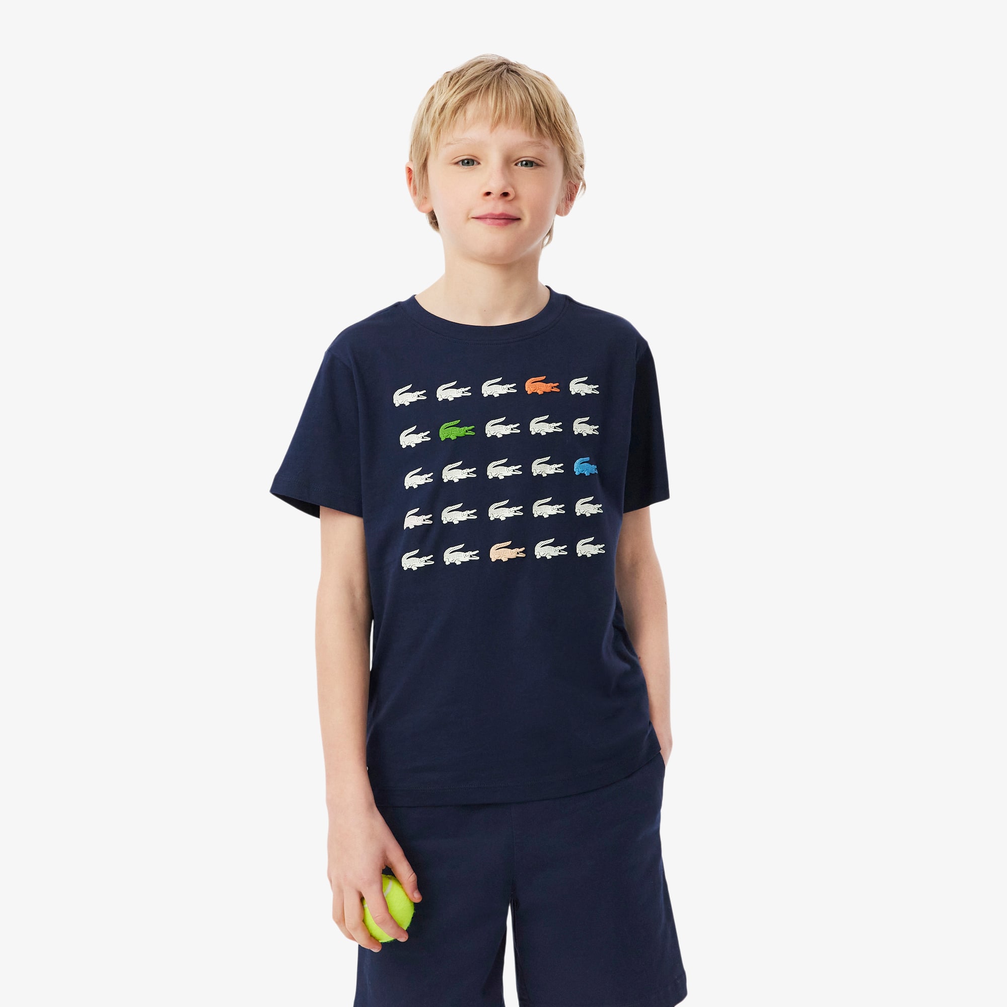 Lacoste Crocodile Print Cotton T-shirt