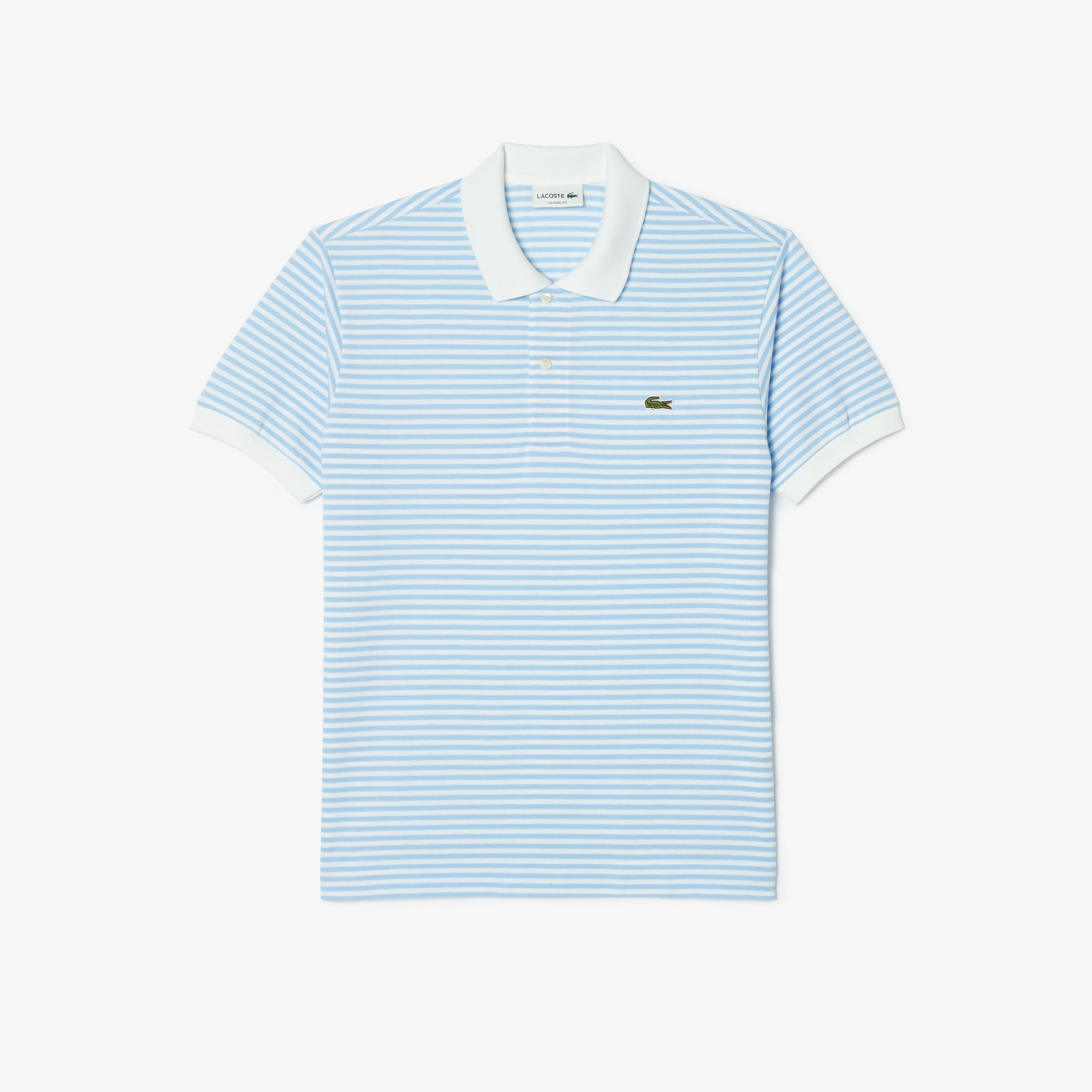Men's Classic Fit L.12.12 Striped Petit Piqué Polo - Polo Shirts