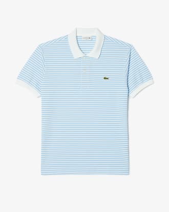 Men's Classic Fit L.12.12 Striped Petit Piqu&eacute; Polo