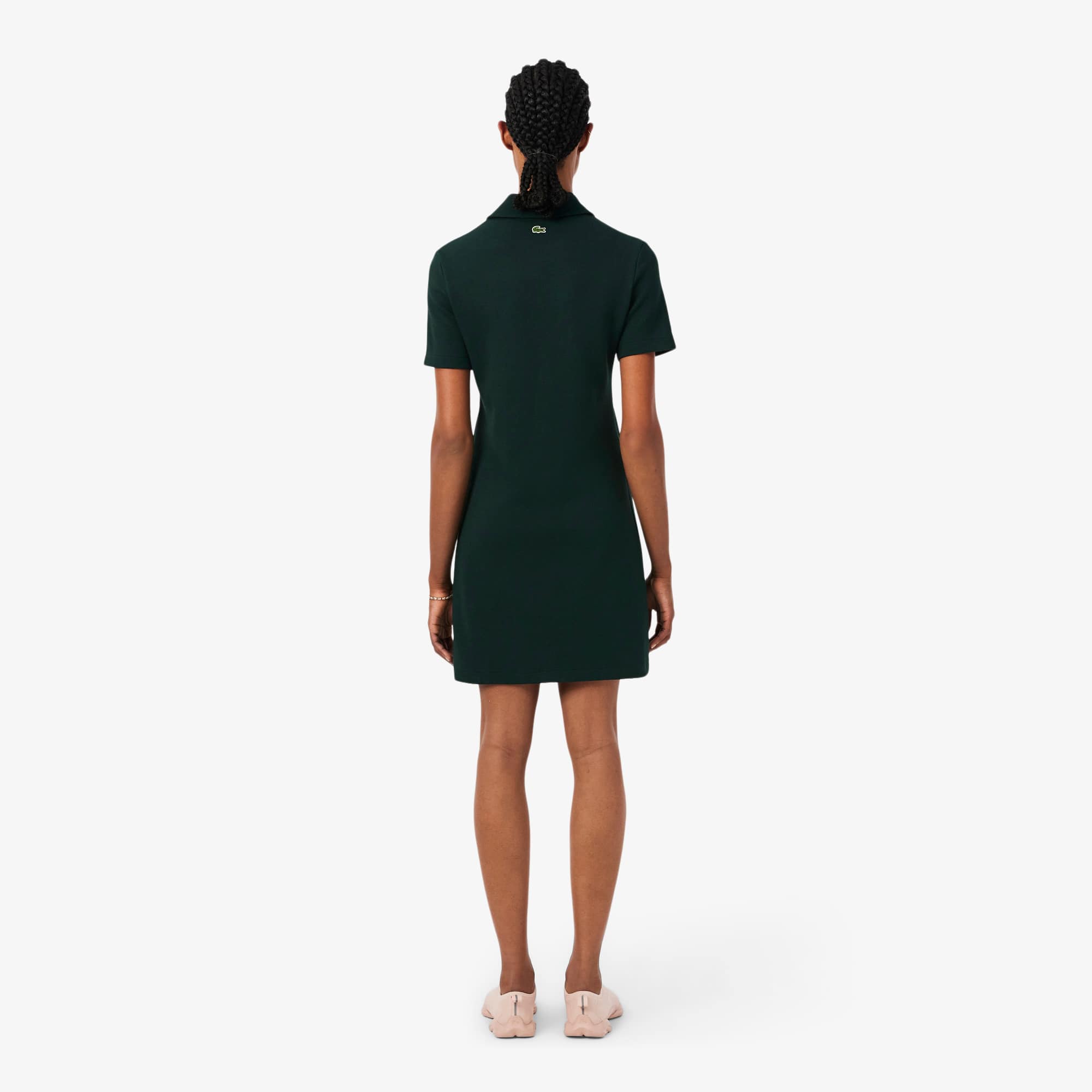 Tennis Badge Accent Polo Collar Piqué Dress