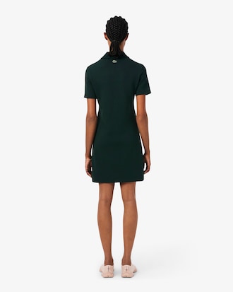 Tennis Badge Accent Polo Collar Piqu&eacute; Dress