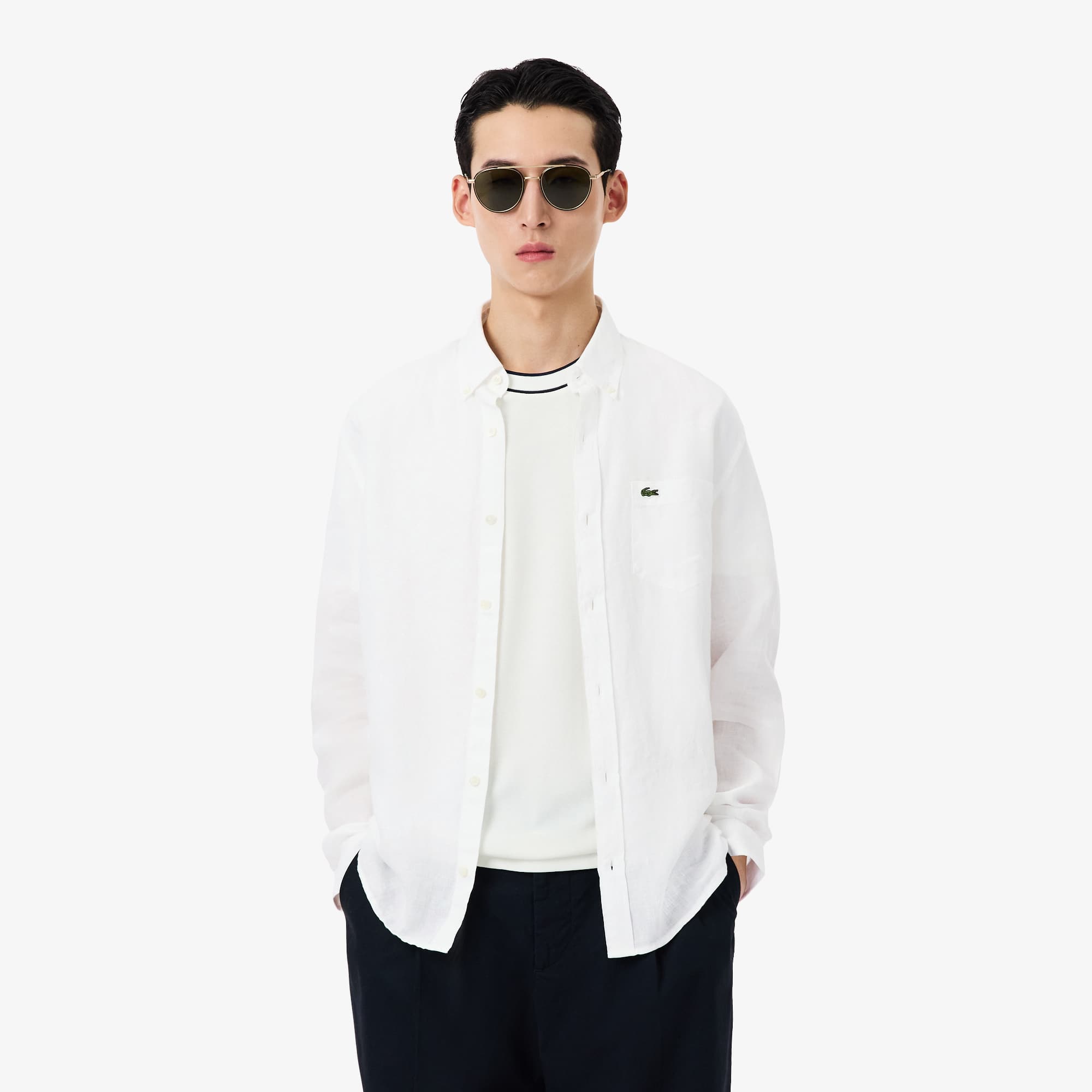 Lacoste Men's Regular Fit Linen Shirt
