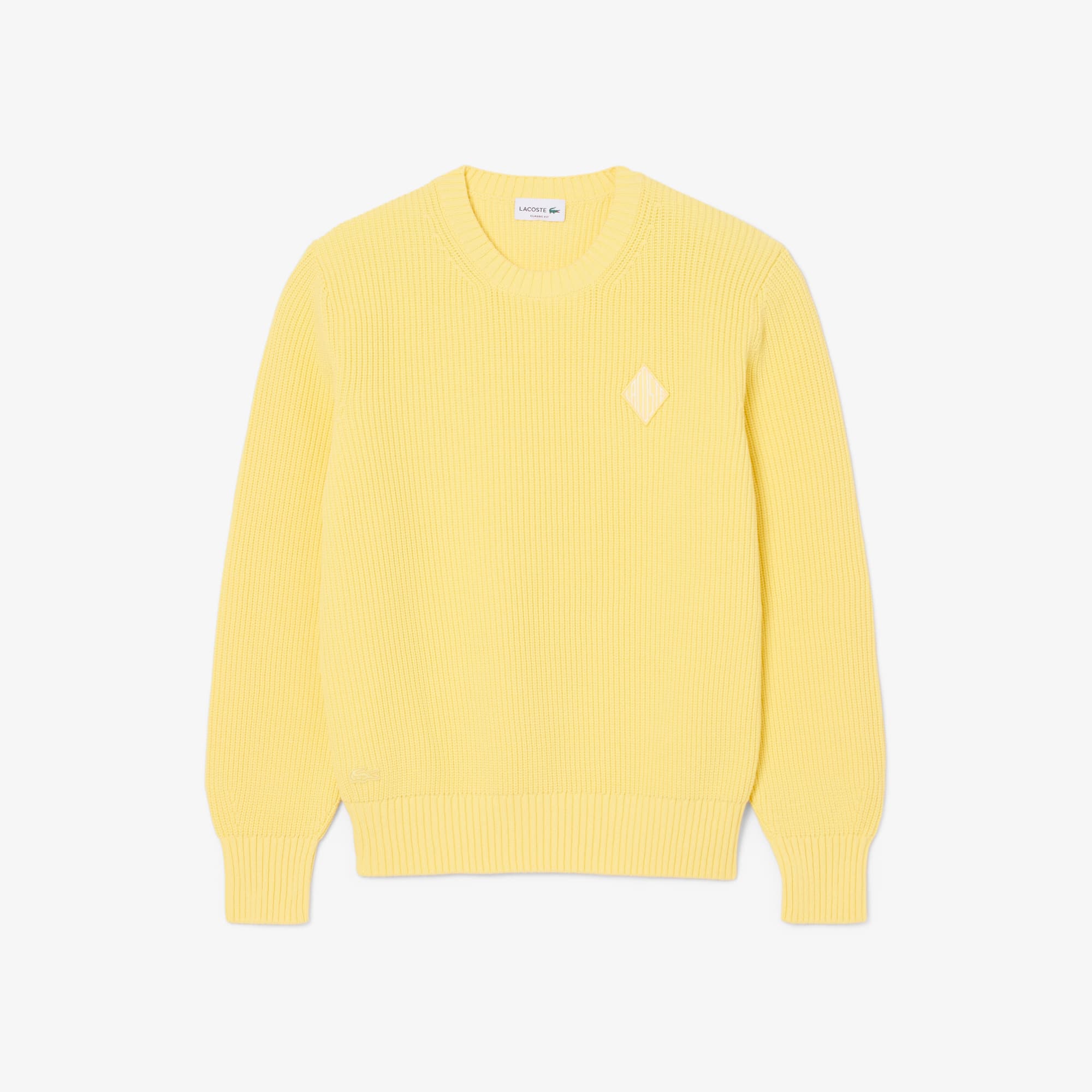 DECEMBERMAY Logo pattern Rib knitイエロー Pearl Rib Knit Badge Accent Sweater - Sweaters & Sweatshirts - New