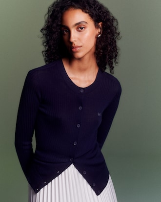 Women's Rib Knit Merino Wool Cardigan