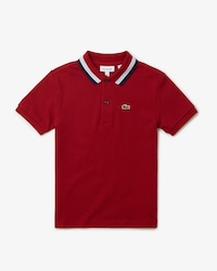 Kids' Stripe Collar Petit Piqué Polo