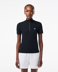 Women's Slim Fit High Zip Neck Polo