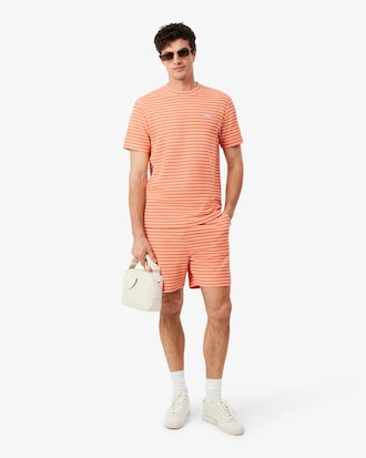 Textured Striped Cotton T-Shirt