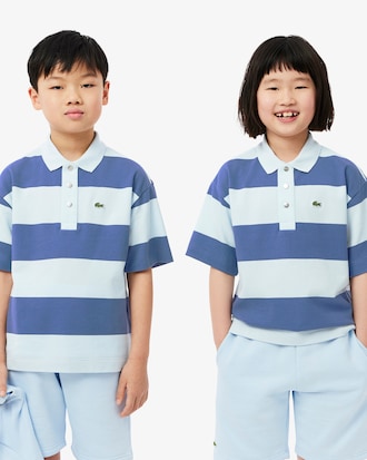 Kids' Striped Petit Piqué Polo
