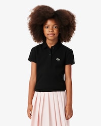 Girls' Scalloped Collar Piqué Polo