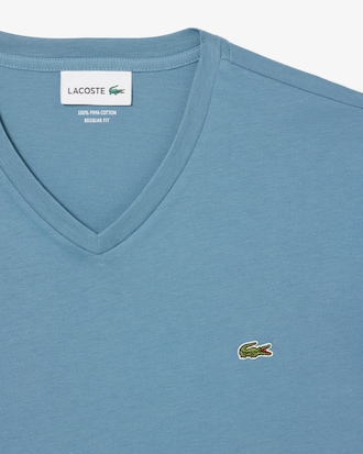 T-shirt homme à col en V en jersey de coton pima