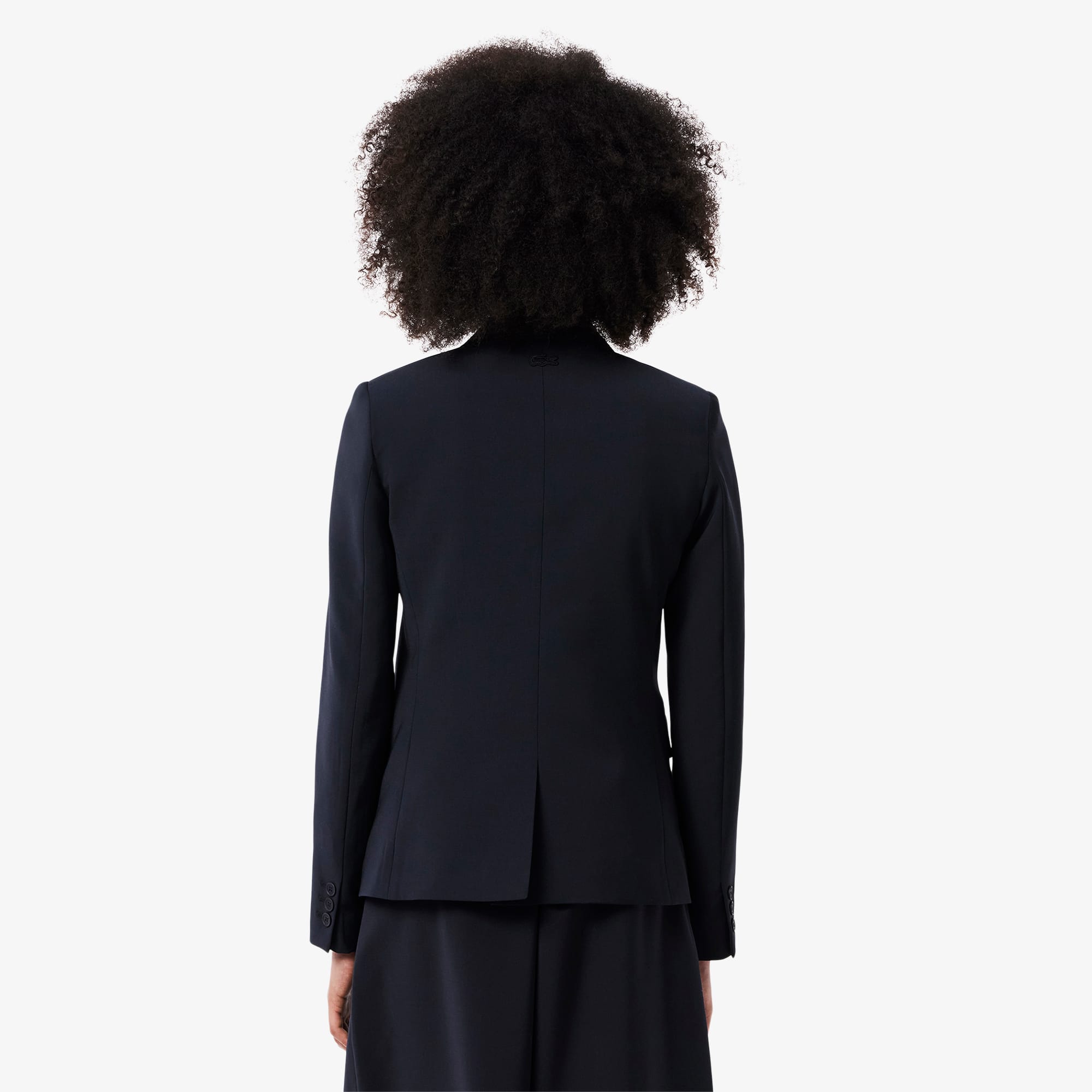 Women's Embroidered Logo Slim Fit Wool Blazer