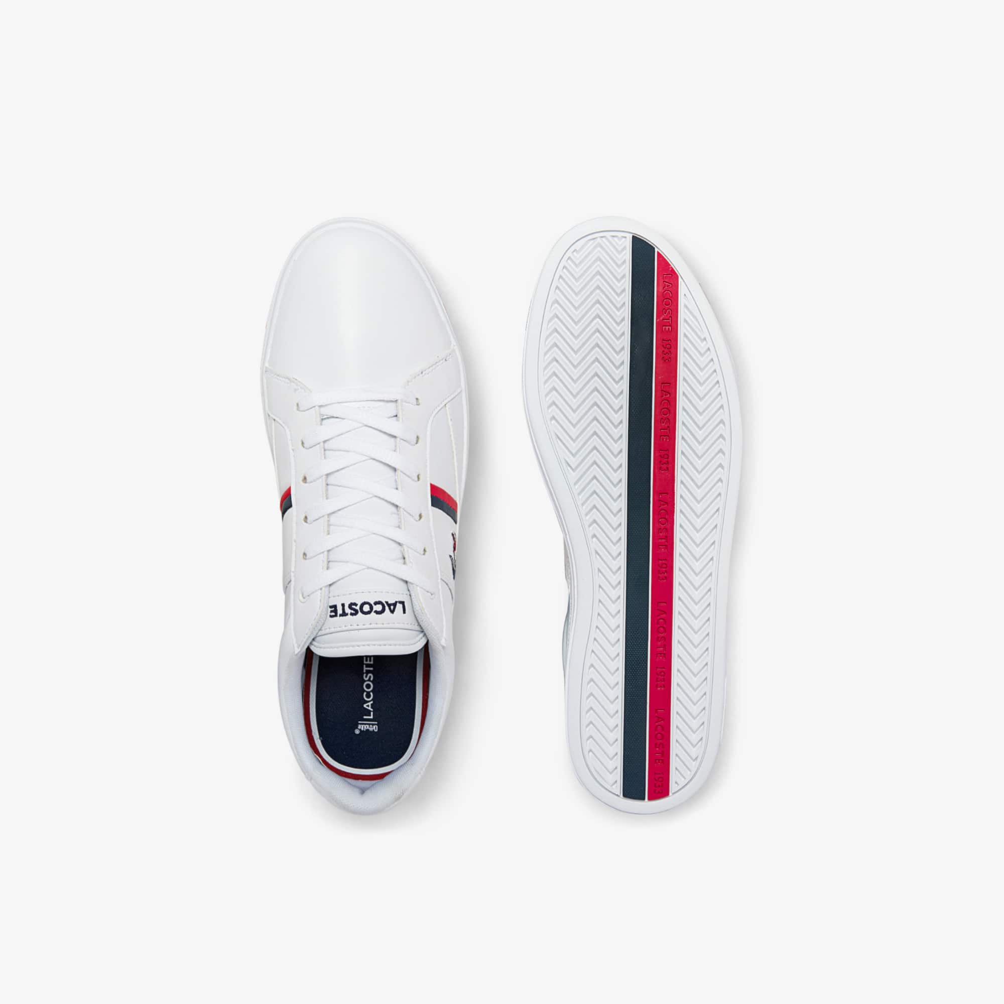 Men's Europa Tricolore Leather and Synthetic Sneakers | LACOSTE