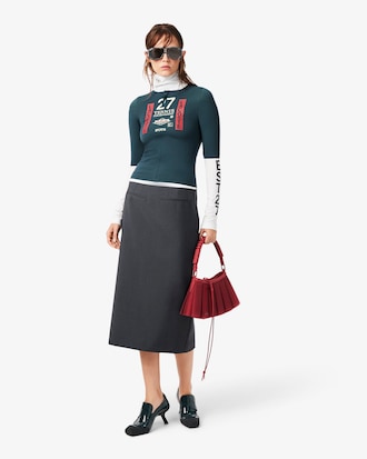 Runway High Neck Printed Stretch T-shirt