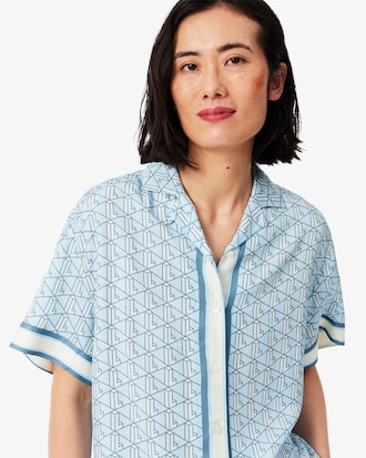 Camisa extragrande con estampado de monogramas para mujer