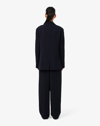 Pantalon tailleur oversize Piqu&eacute; fluide