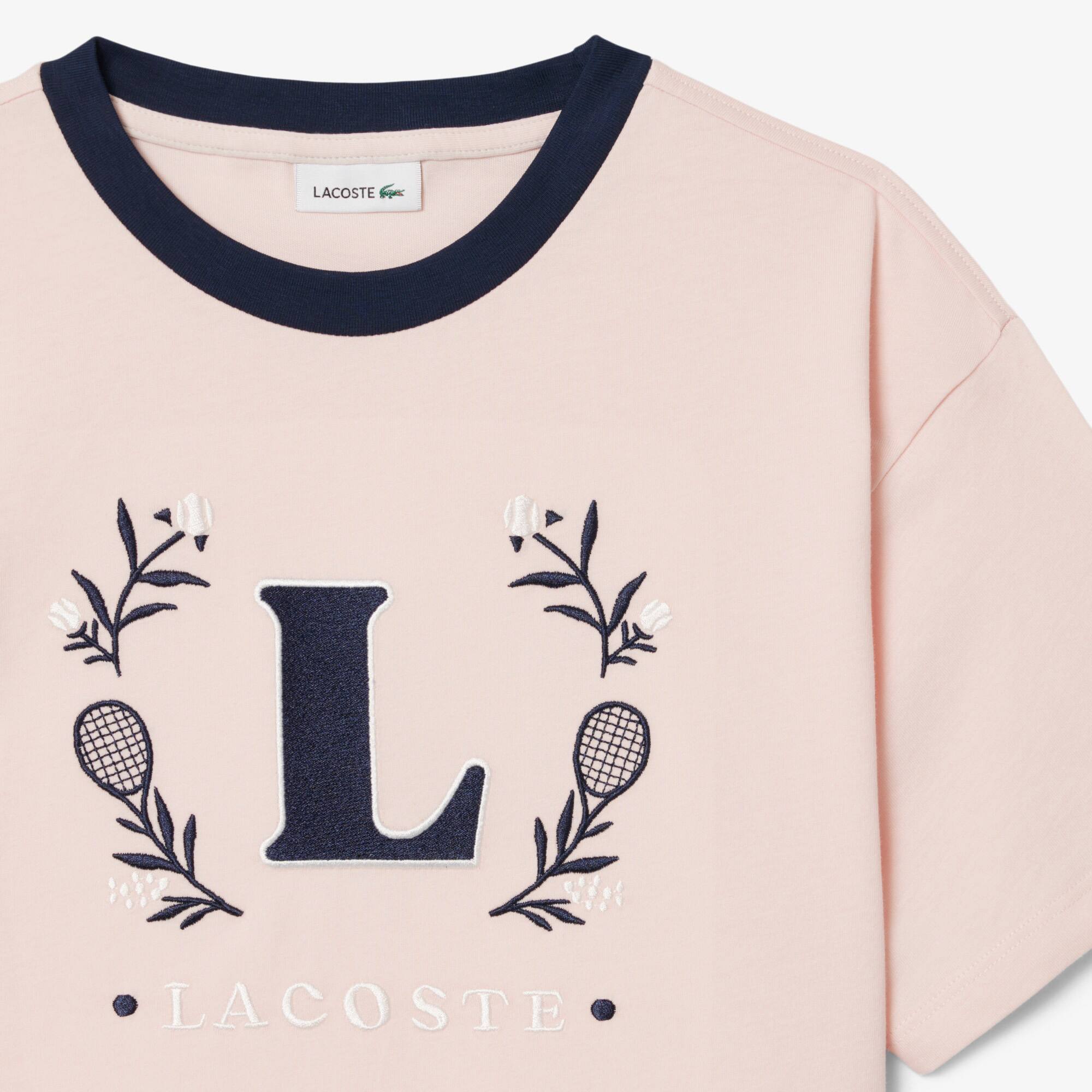Contrast Badge Cotton T-Shirt