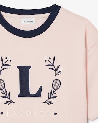 T-shirt coton badge contrast&eacute;