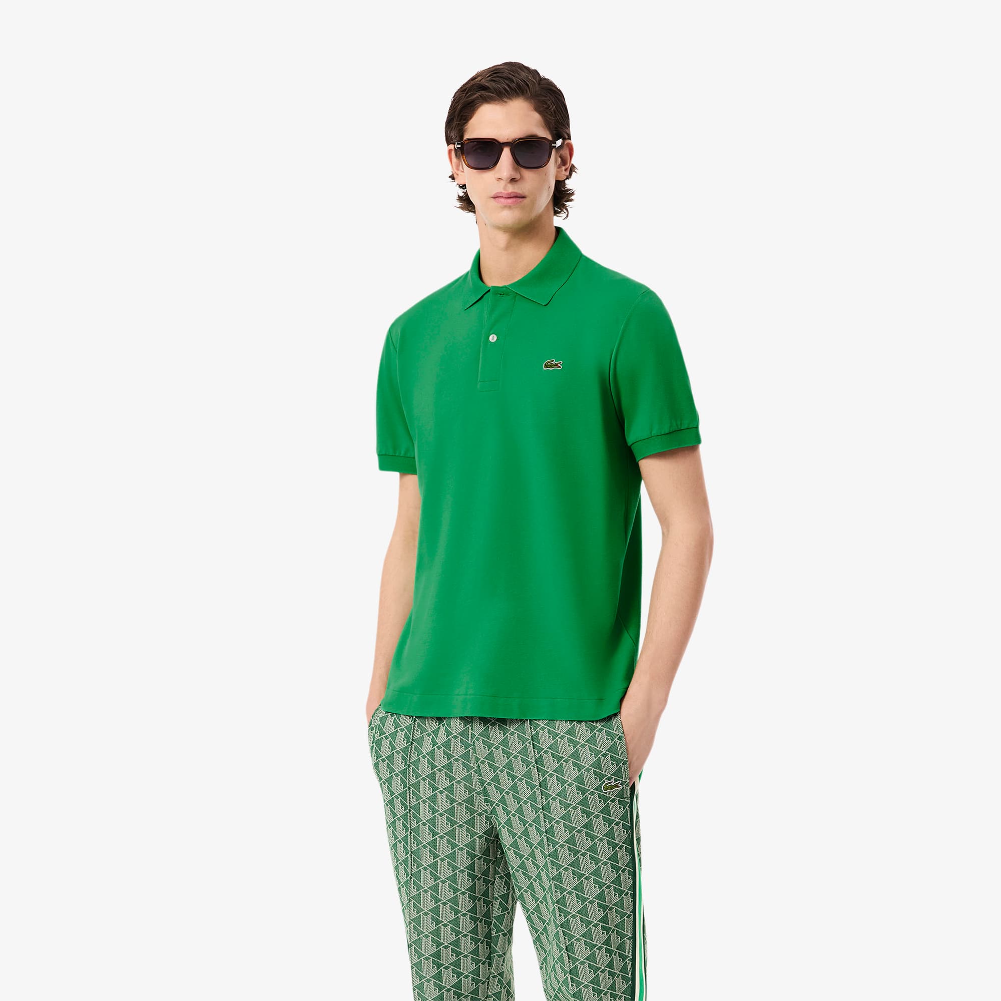 Lacoste Logo-patch Short-sleeve Polo Shirt In Green