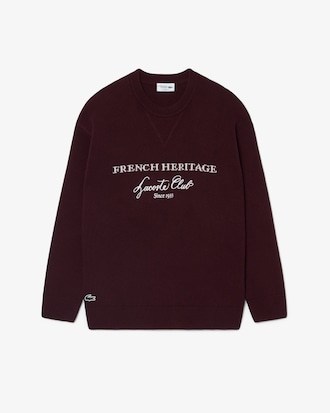 Wool Blend Crew Neck Tennis Heritage Sweater