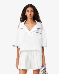 Runway Logo Collar Oversized Popover Shirt