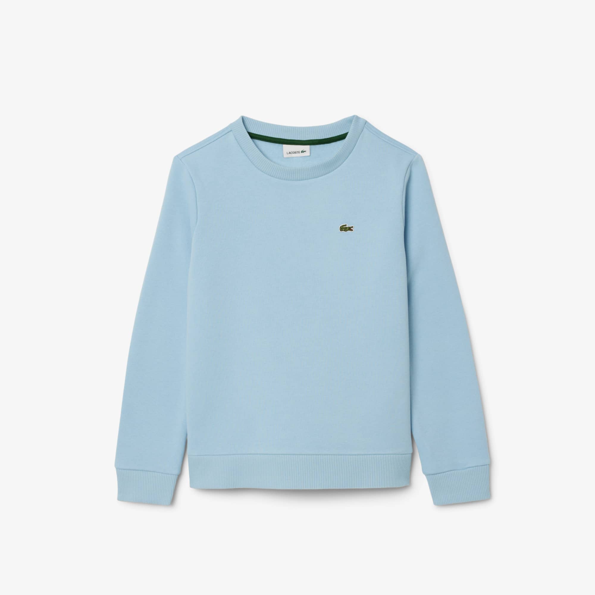 Lacoste Sudadera Unisex de Cuello Redondo de Felpa para Niños Azul