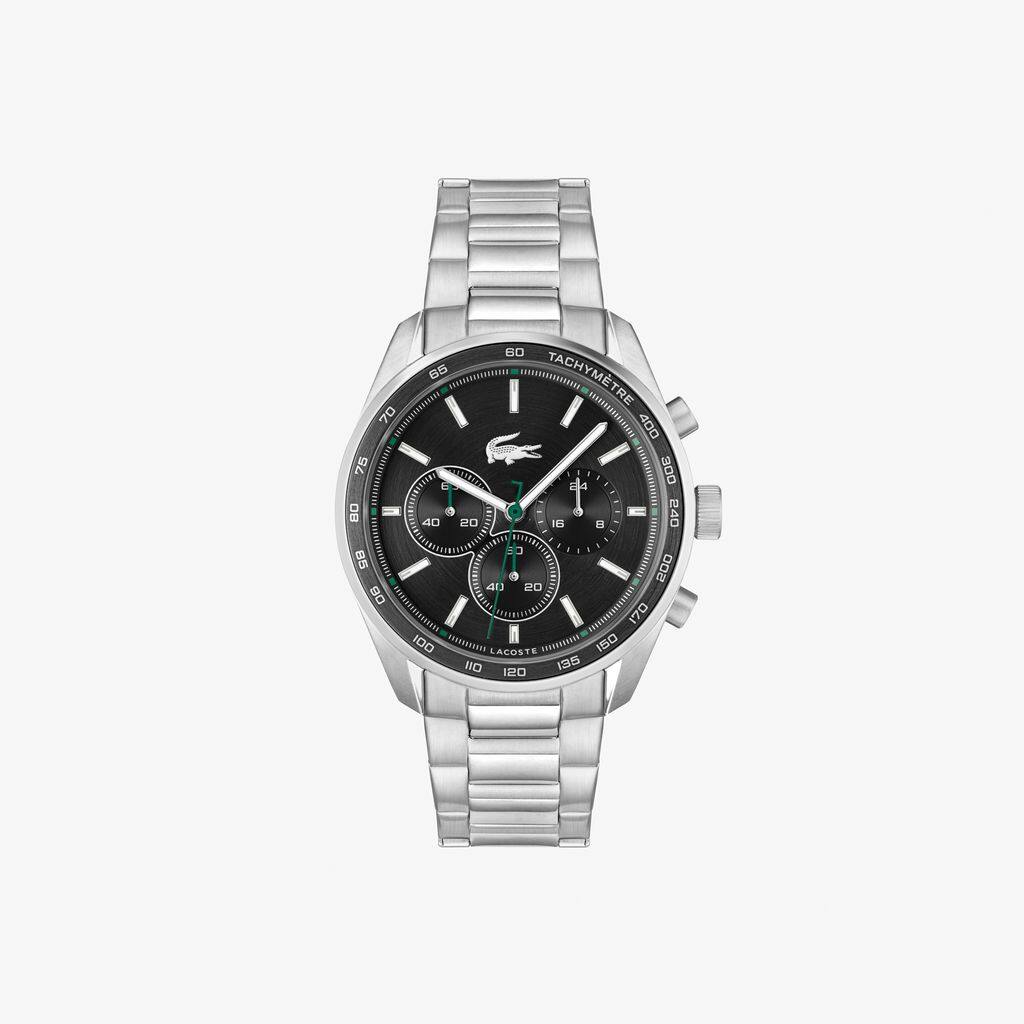 Lacoste Men's Chronograph Boston Stainless Steel Bracelet Watch 44mm In White