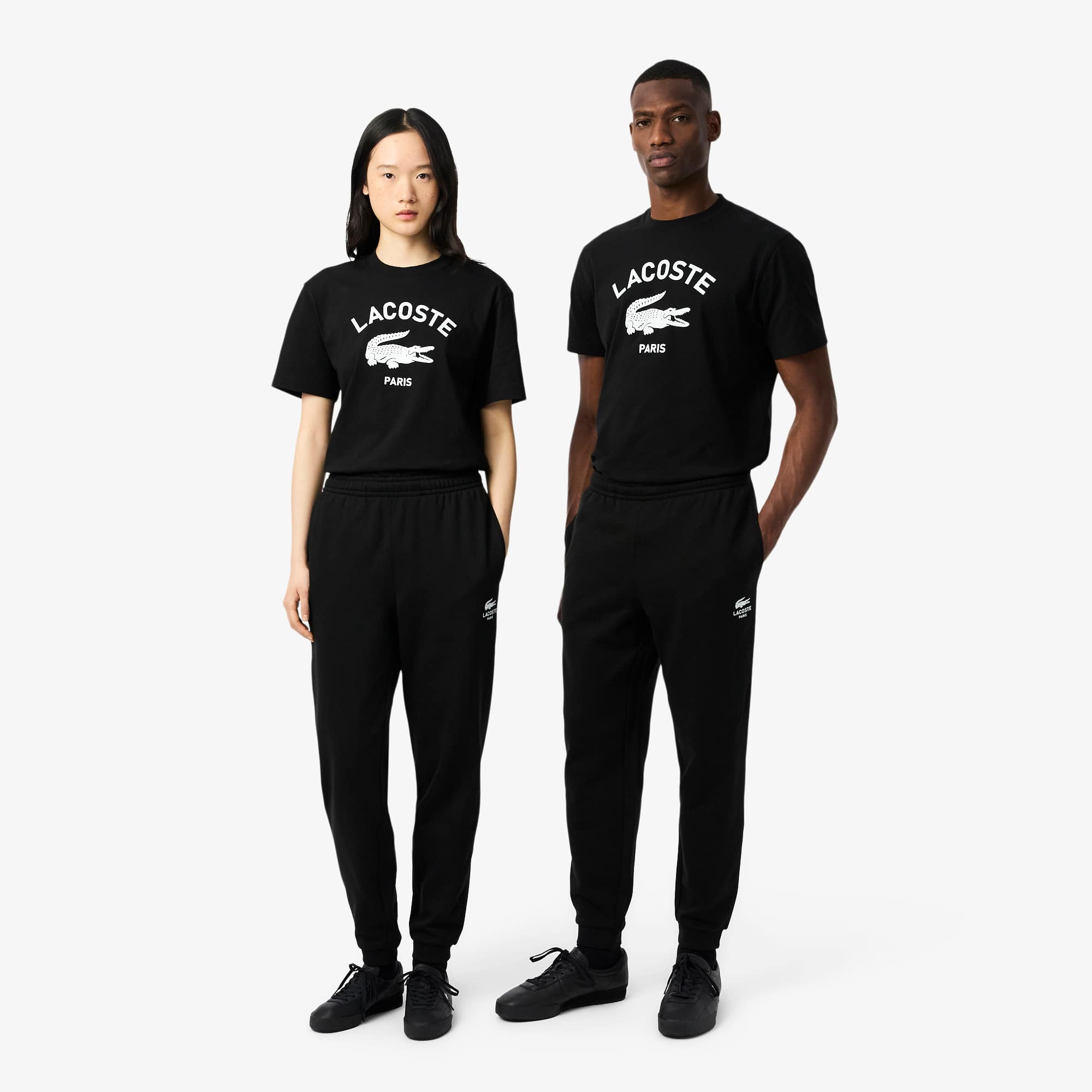 Lacoste Unisex Tapered Leg Sweatpants - Xxs In Black