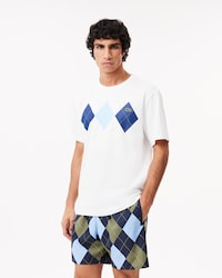 Playera de algodón pesado con estampado de rombos