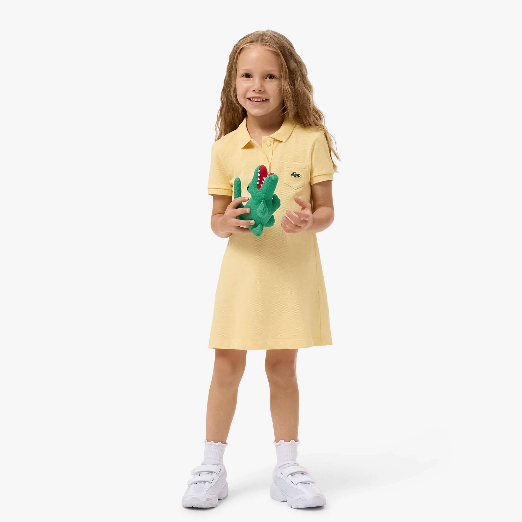 Lacoste Girls' Piqué Polo Dress - 4 Years In Yellow